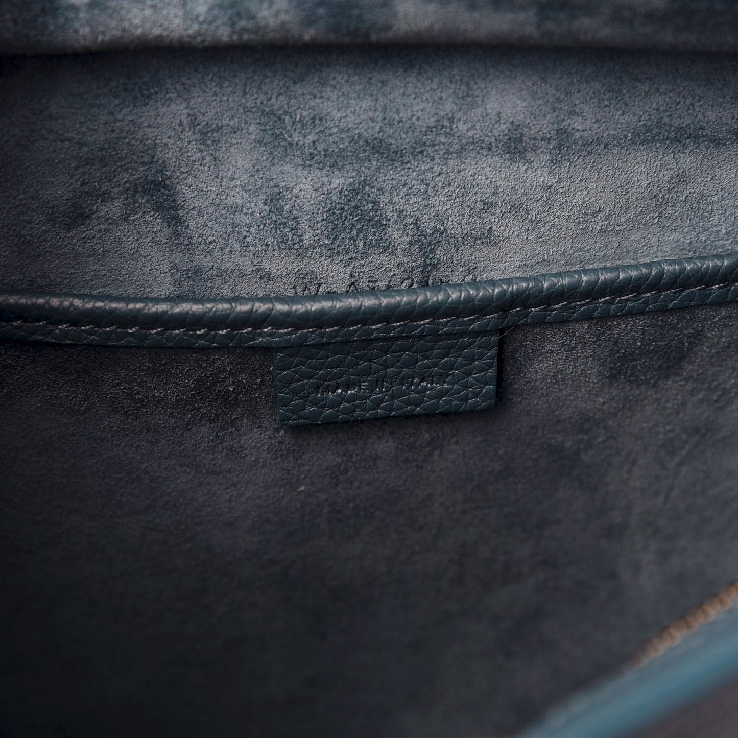 Drummed Calfskin Nano Luggage Celadon