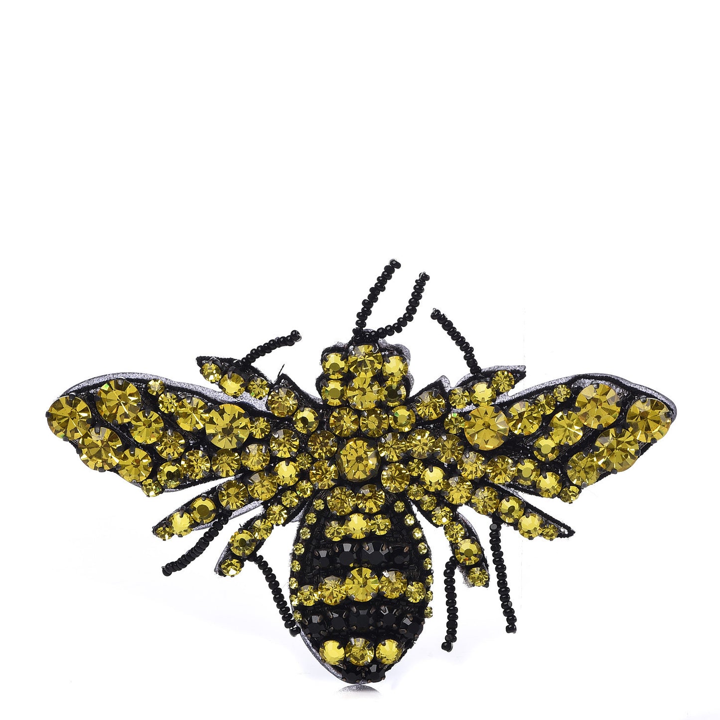 Metal Crystal Bee Brooch Black Yellow