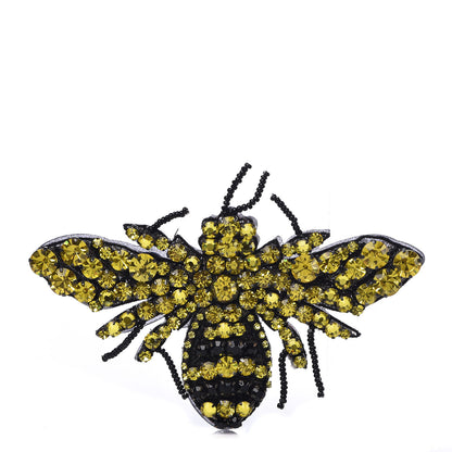 Gucci Metal Crystal Bee Brooch Black Yellow 1 of 4