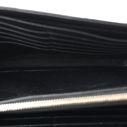 Saint Laurent Grain De Poudre Matelasse Chevron Monogram Chain Wallet Black 5 of 13