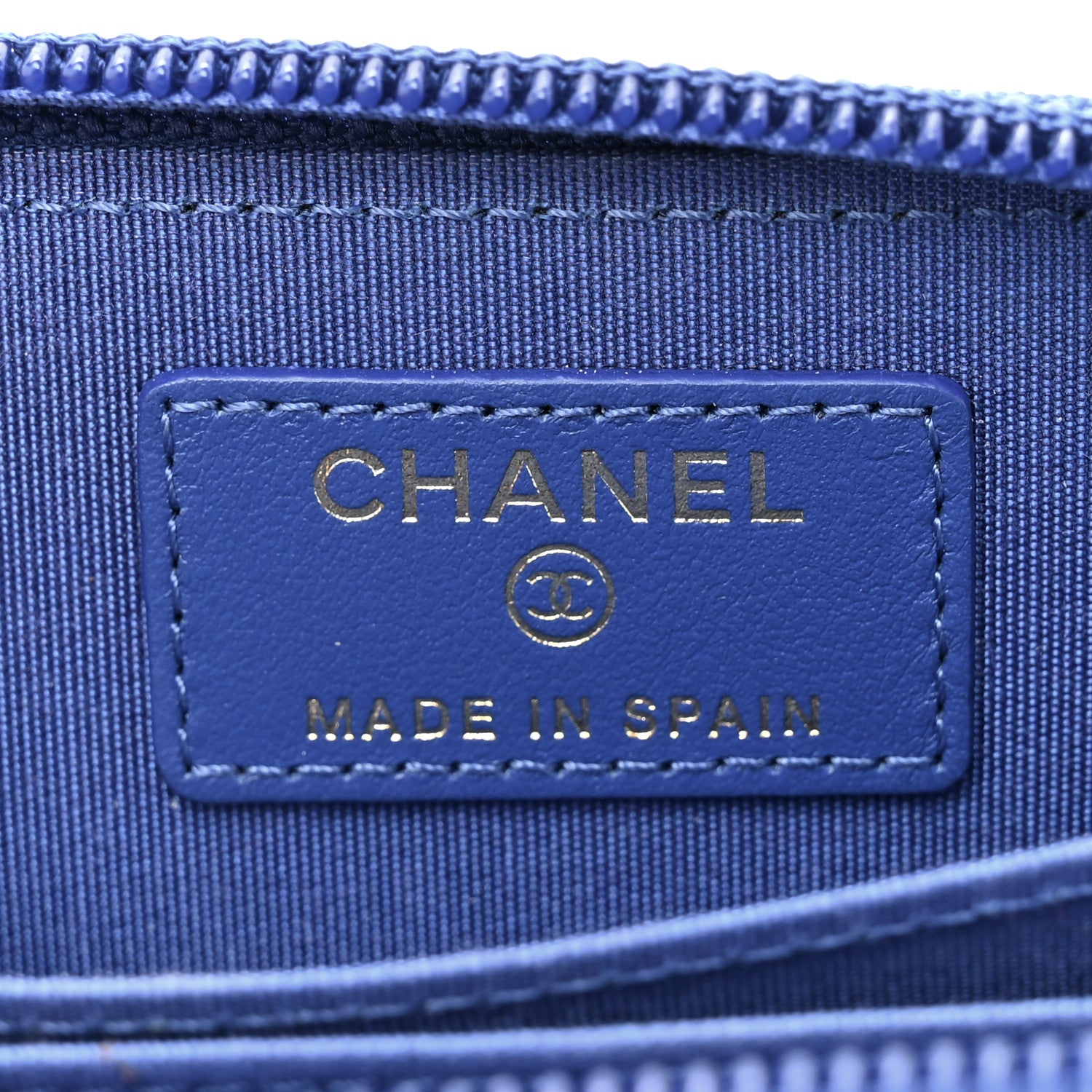 Chanel Caviar Quilted Boy Zip Around Coin Purse Wallet Blue 6 of 8
