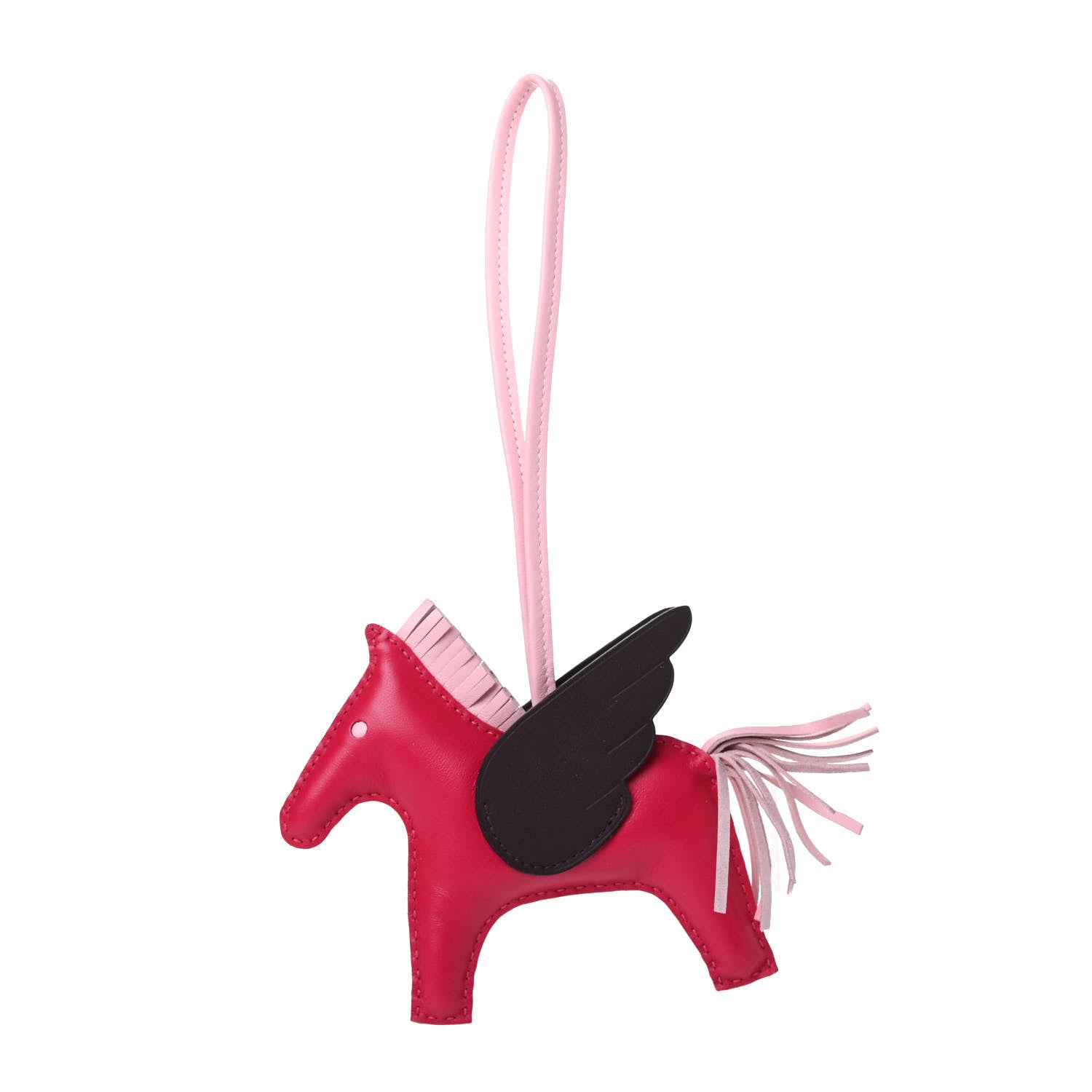 Hermes Milo Lambskin Grigri Rodeo Pegase Horse Bag Charm MM Framboise Rose Sakura Rouge Sellier 1 of 4