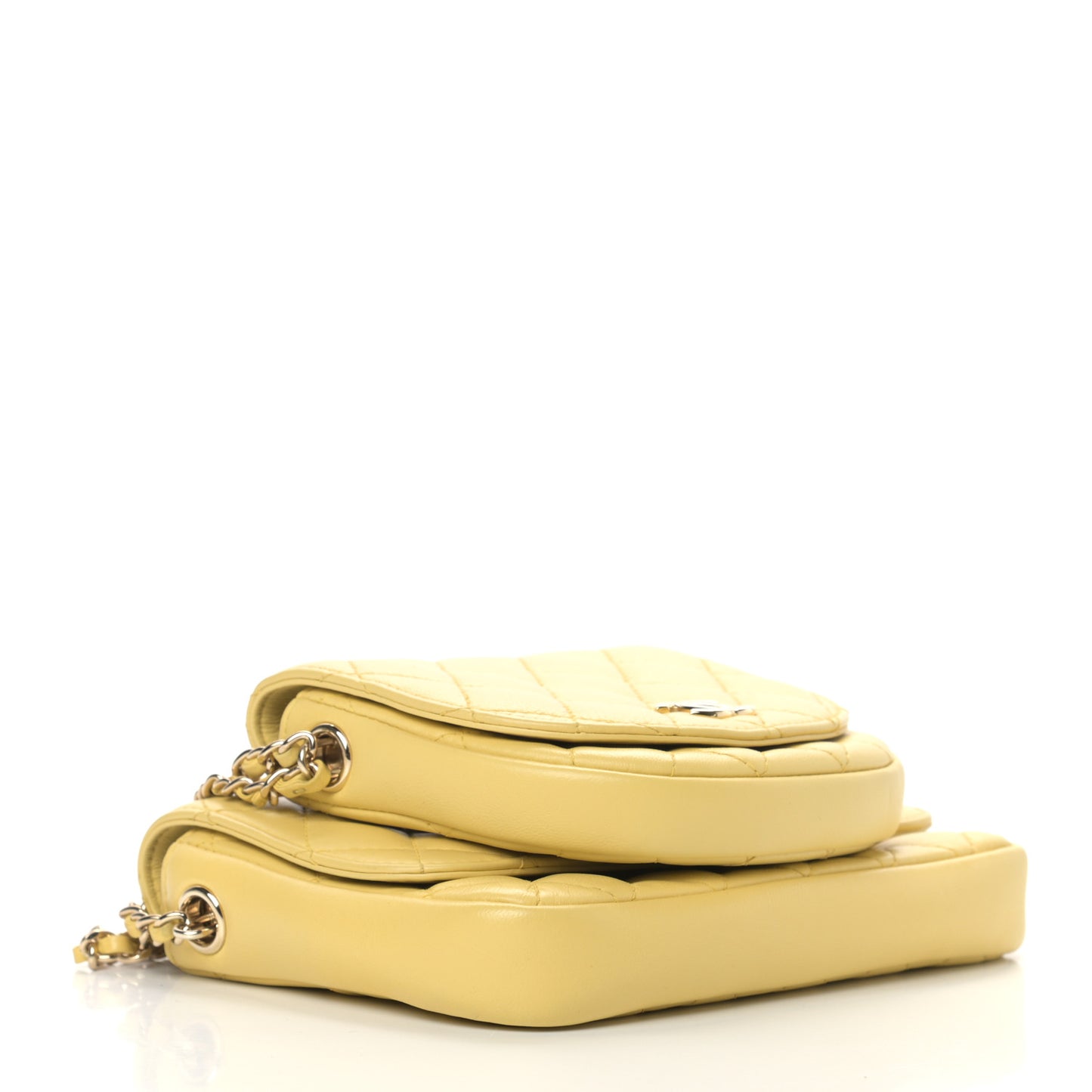 Lambskin Quilted Side Packs Yellow