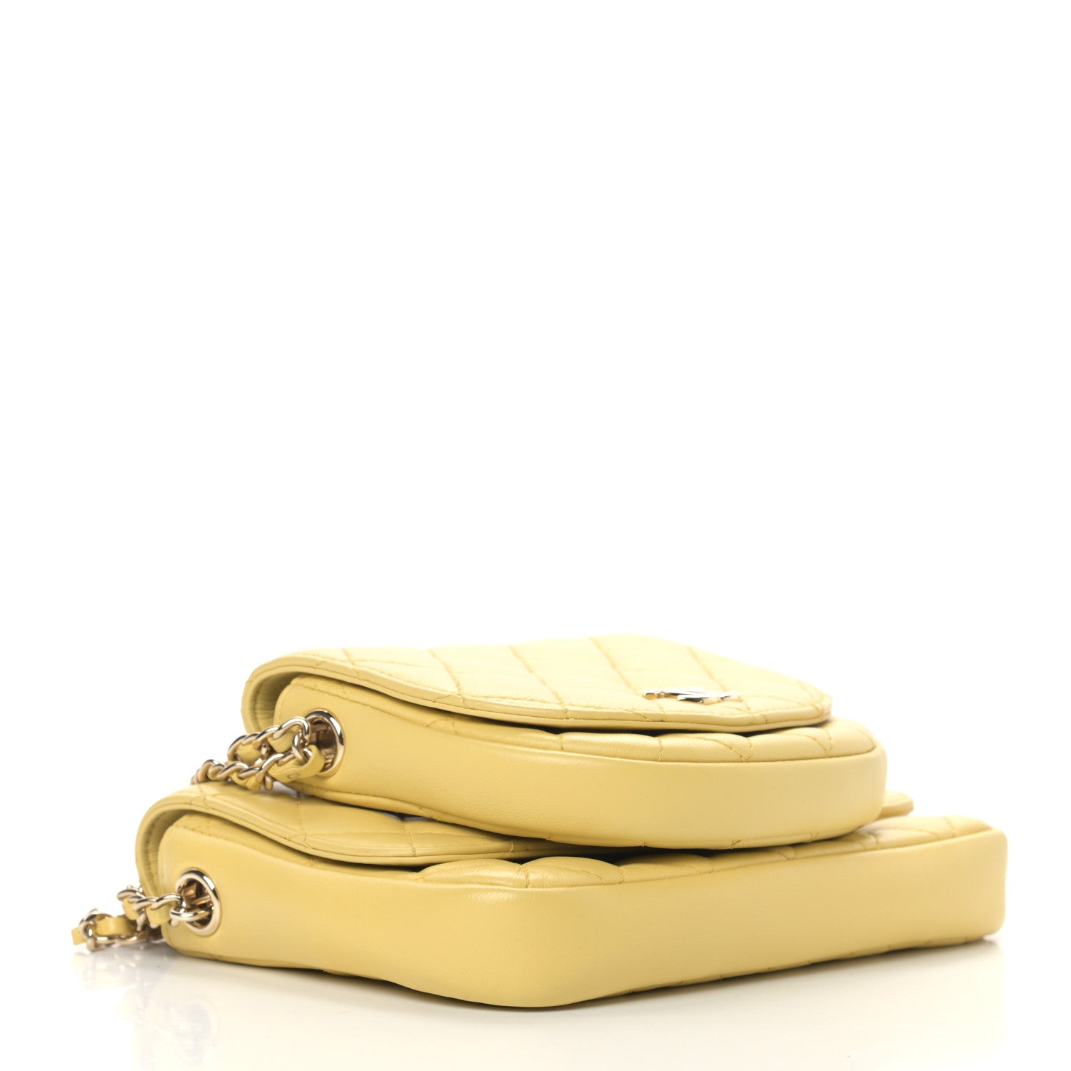 Chanel Lambskin Quilted Side Packs Yellow 5 of 12