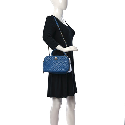 Chanel Lambskin Quilted Medium Trendy CC Bowling Bag Blue 2 of 10