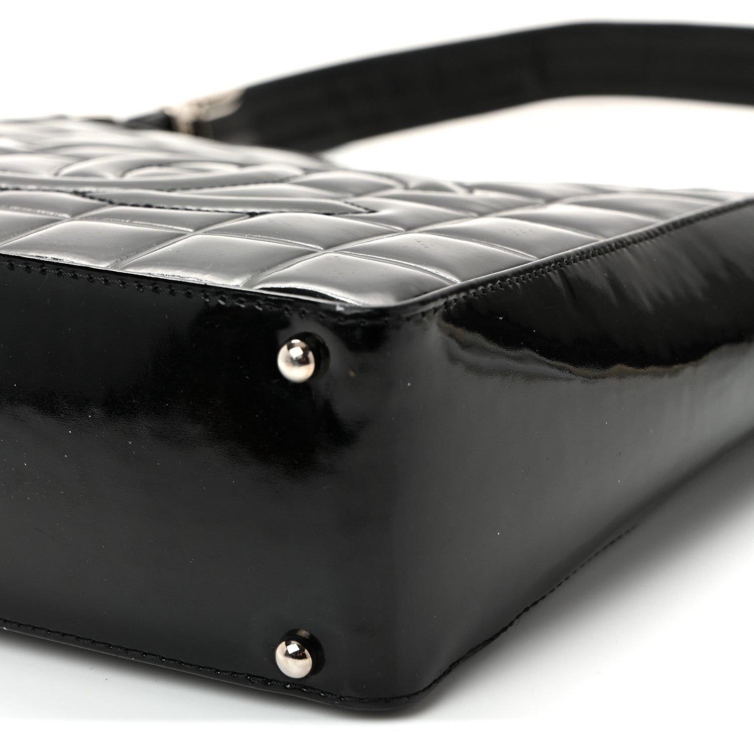 Chanel Patent Quilted Small Chocolate Bar Shoulder Bag Black 9 of 10