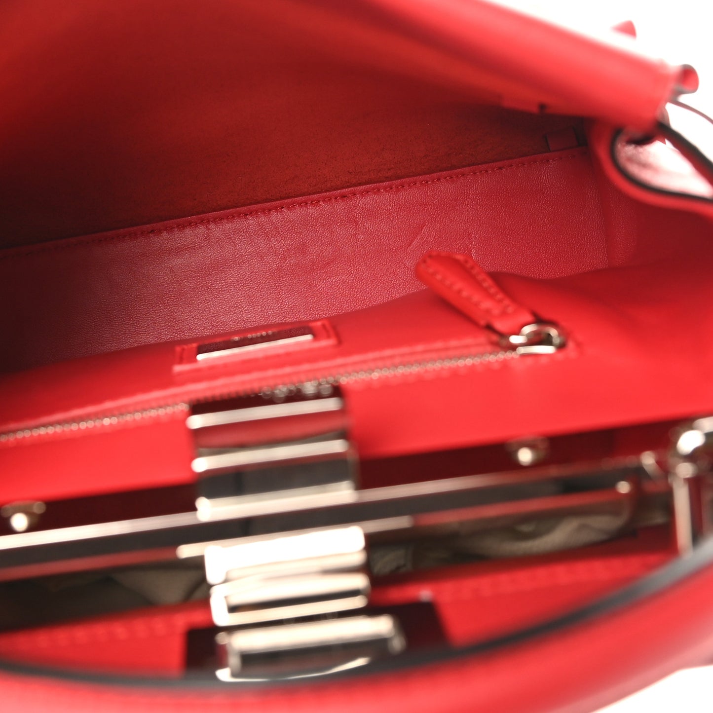 Vitello Seta Century Nappa Whipstitch Mini Peekaboo Iconic Satchel Fiamma