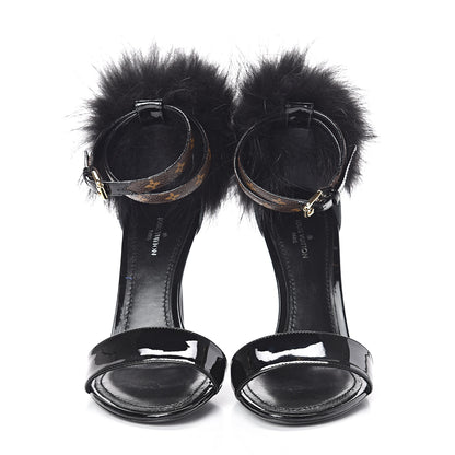 Louis Vuitton Patent Monogram Call Back Sandals 35.5 Black 2 of 7