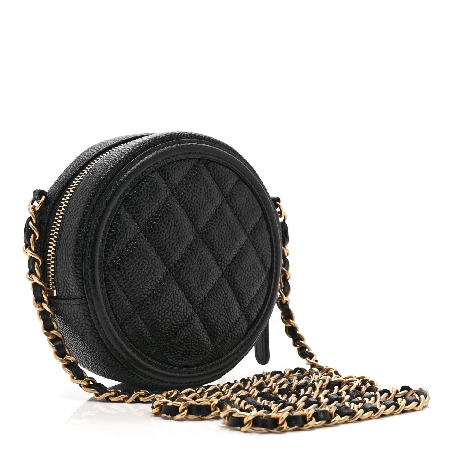 Chanel Caviar Quilted Round Filigree Crossbody Black 3 of 10