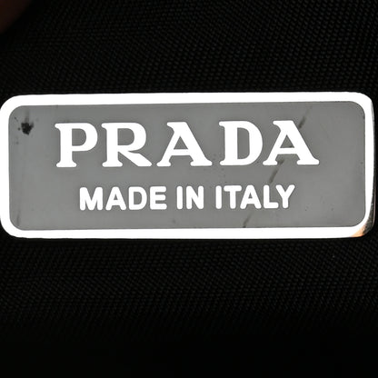 Prada Tessuto Nylon Faux Fur Small Pocket Wristlet Pouch Black Giallo 6 of 7