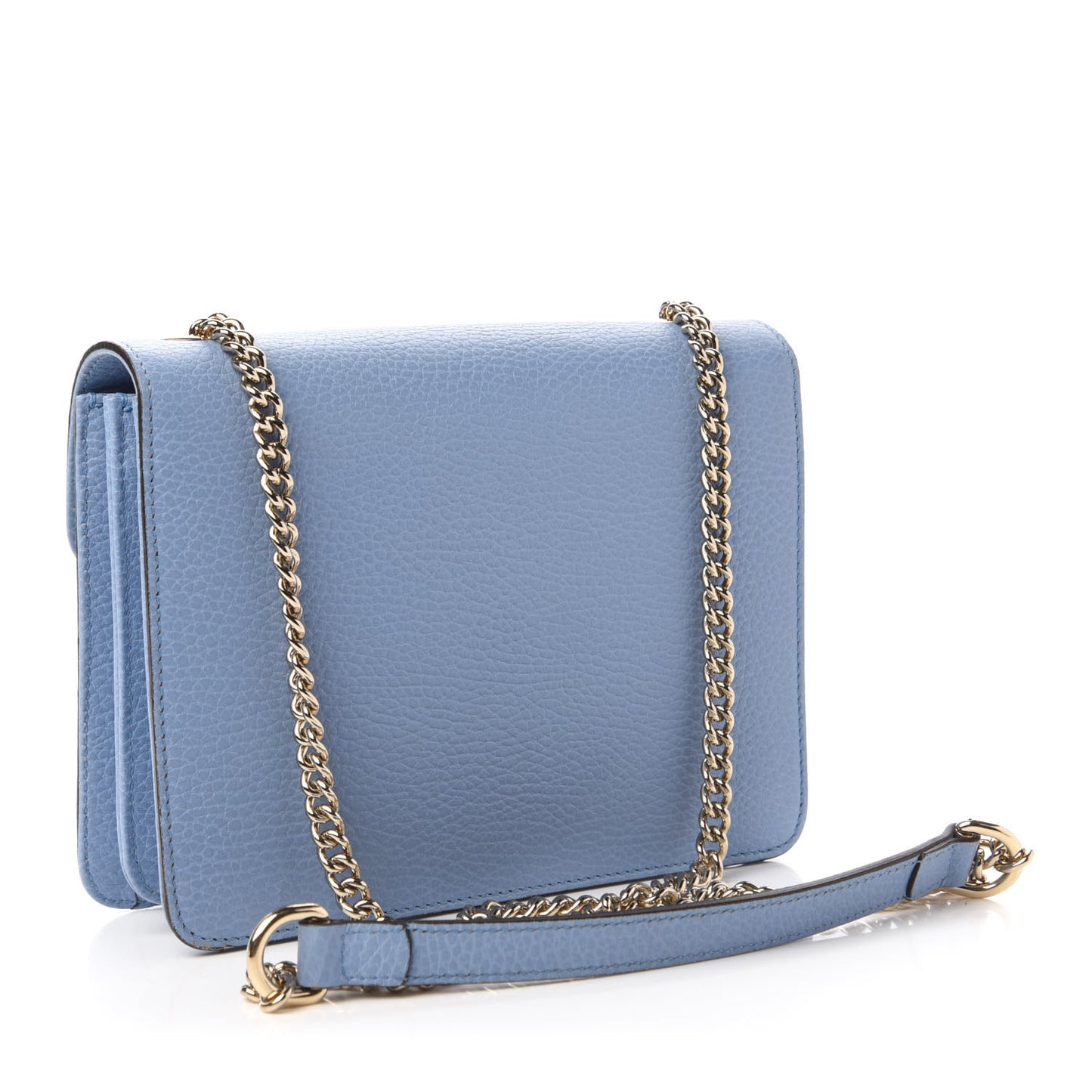Dollar Calfskin Small Interlocking G Shoulder Bag Mineral Blue
