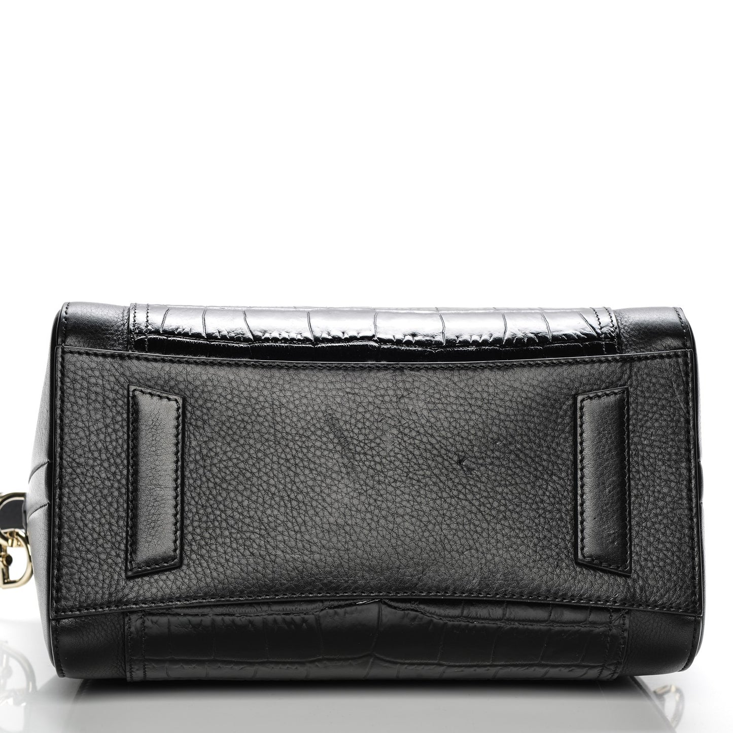 Calfskin Crocodile Embossed Small Antigona Black