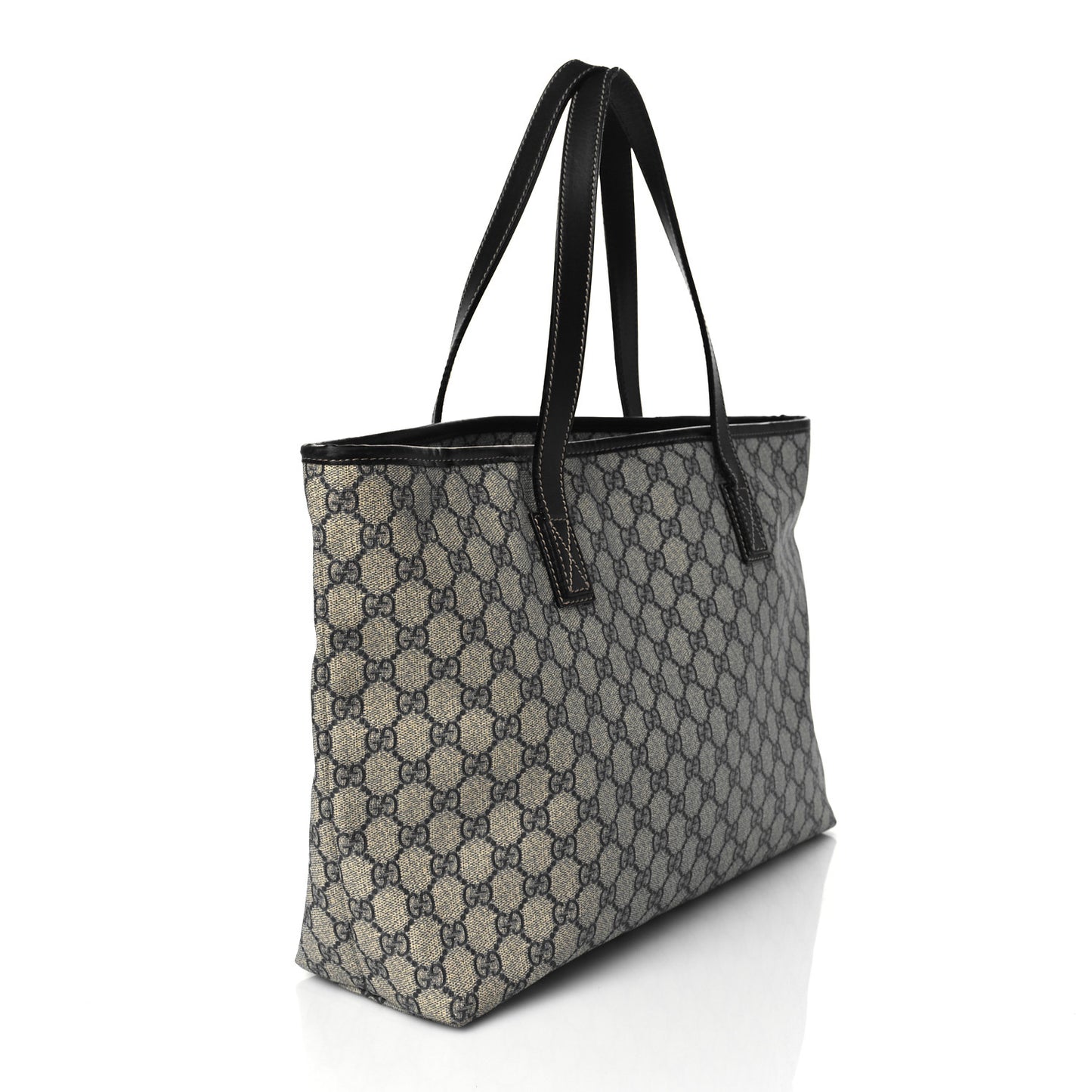 GG Supreme Monogram Medium Zippered Shopping Tote Navy