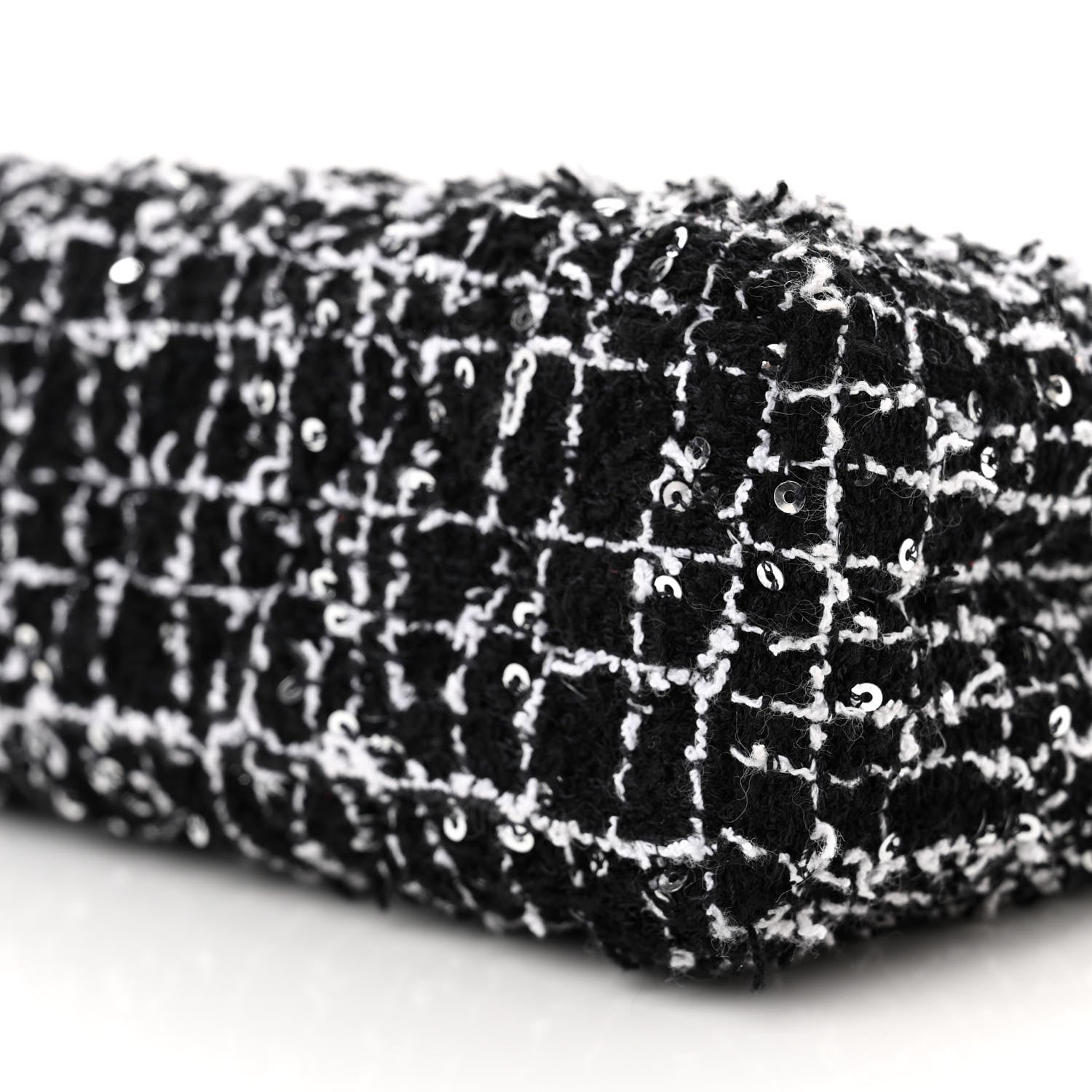 Chanel Tweed Quilted Nano Kelly Shopper Black White 10 of 12