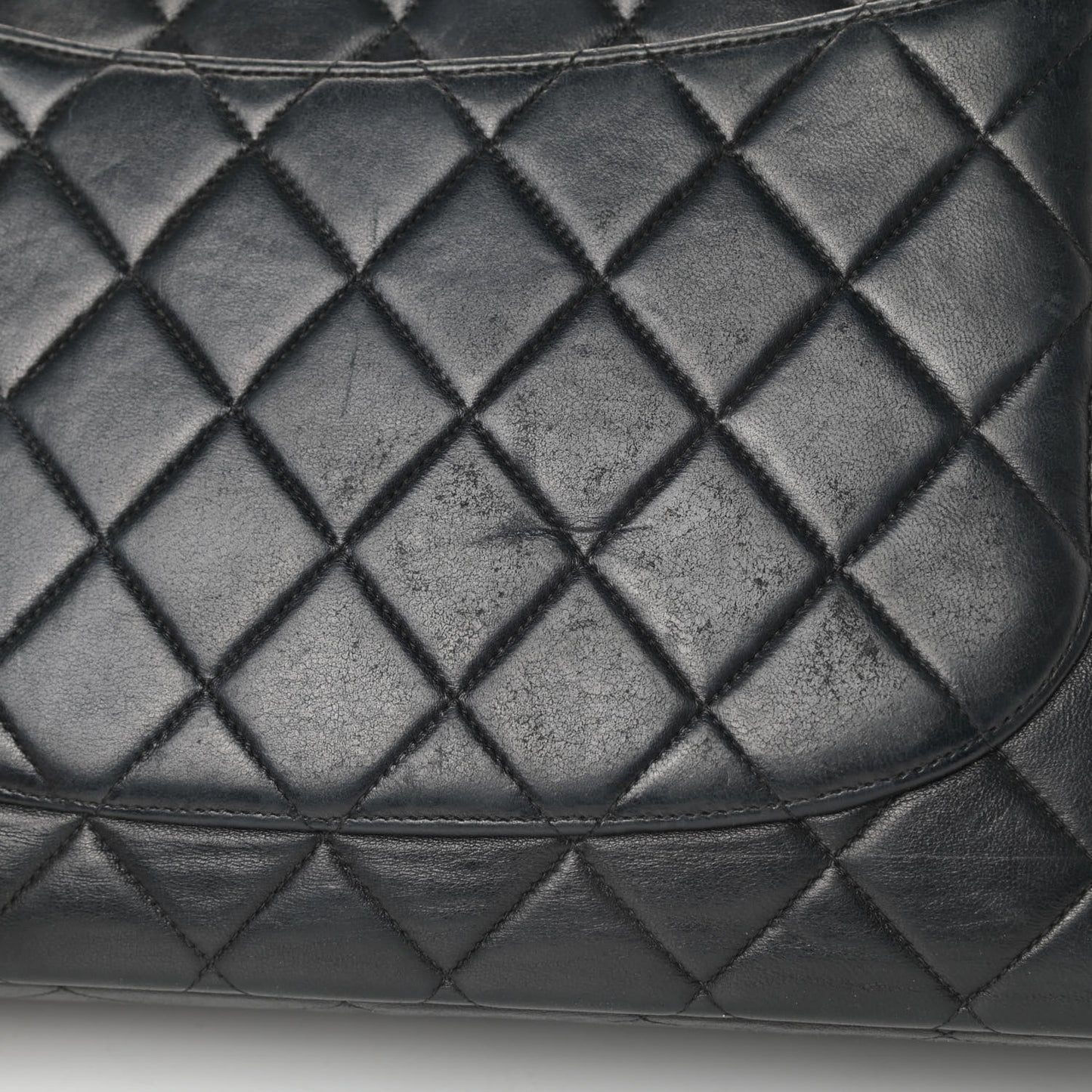 Lambskin Quilted XL Jumbo Single Flap Black