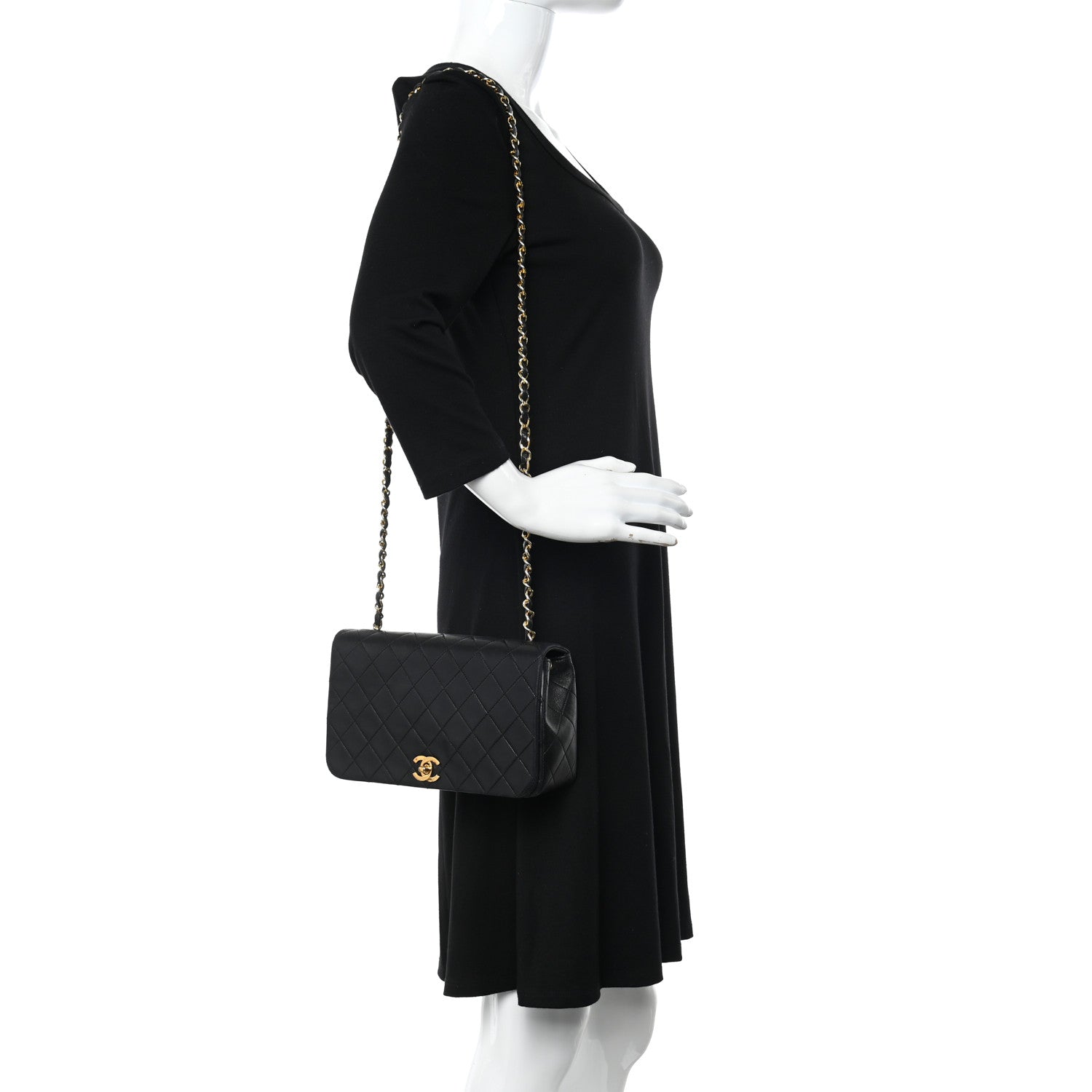 Chanel Lambskin Quilted Small Single Flap Black 2 of 15