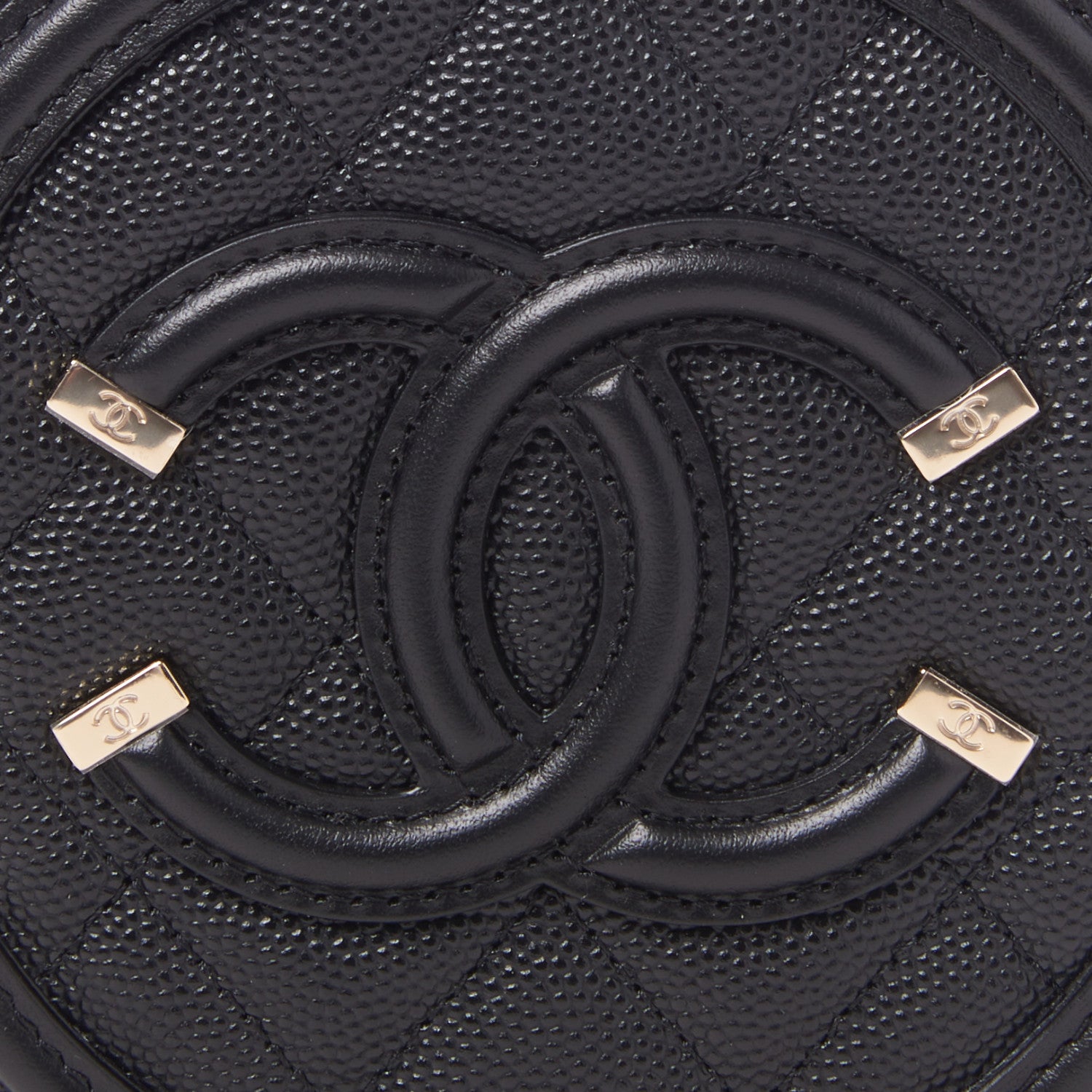 Chanel Caviar Quilted Round Filigree Crossbody Black 6 of 10