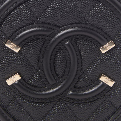 Chanel Caviar Quilted Round Filigree Crossbody Black 6 of 10