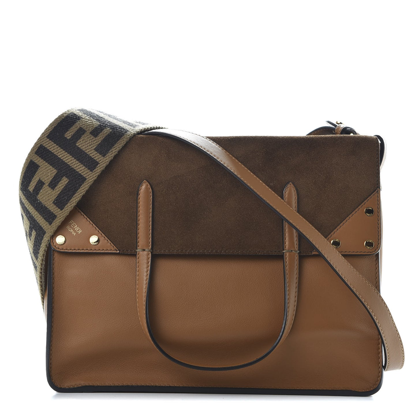 Vitello Grace Suede Flip Tote Nocciola Marrone