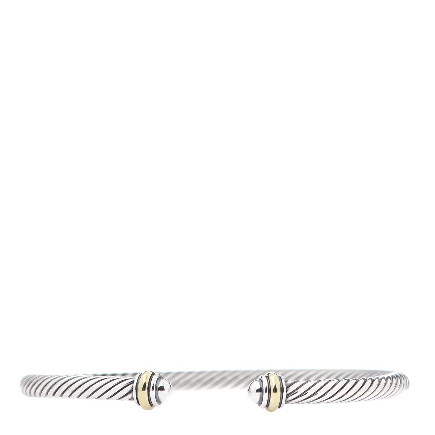 Sterling Silver 18K Yellow Gold 4mm Cable Classics Bracelet