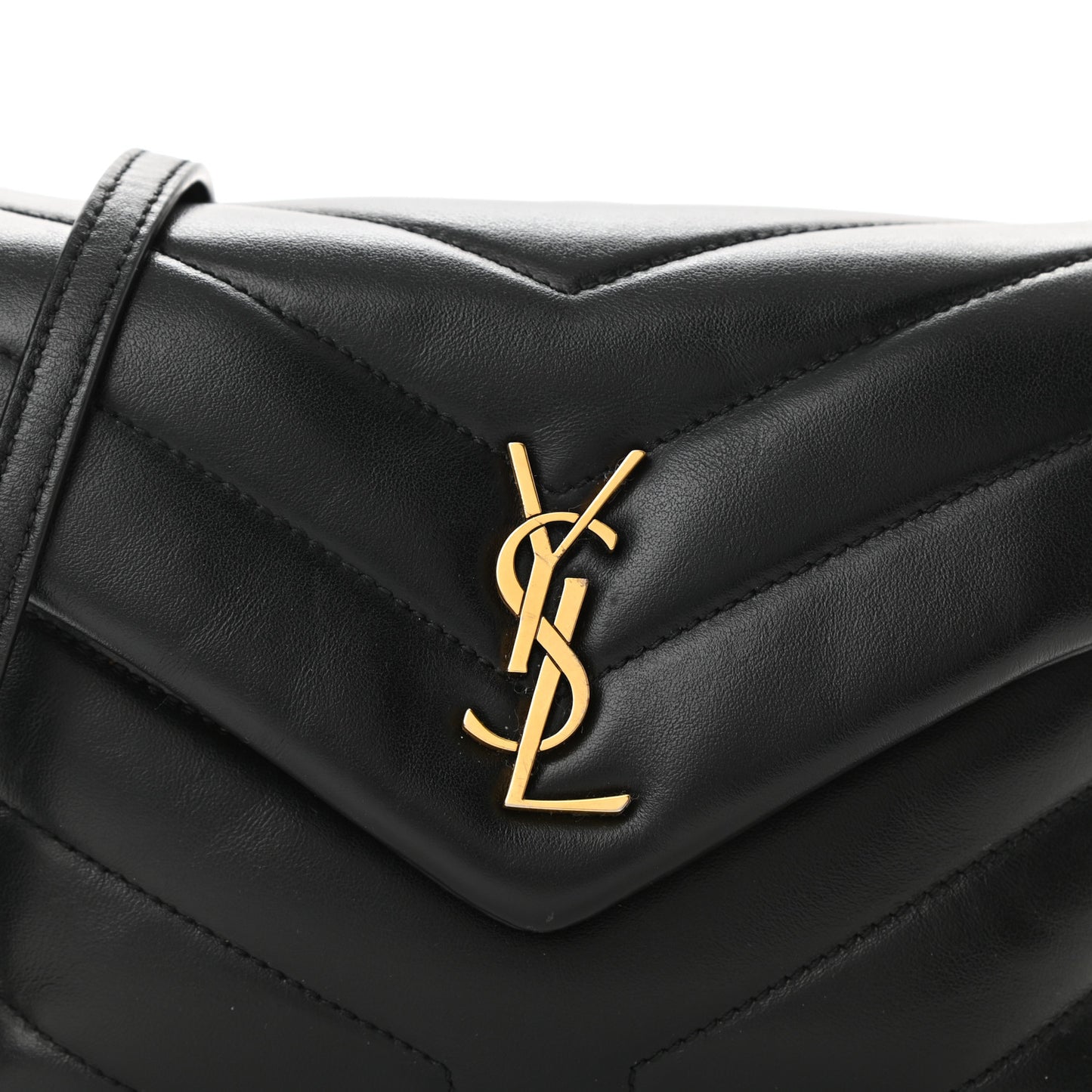 Calfskin Y Quilted Monogram Toy Loulou Crossbody Bag Black