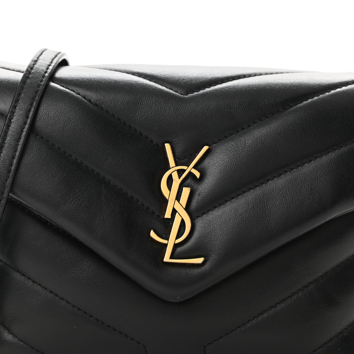 Saint Laurent Calfskin Y Quilted Monogram Toy Loulou Crossbody Bag Black 8 of 11