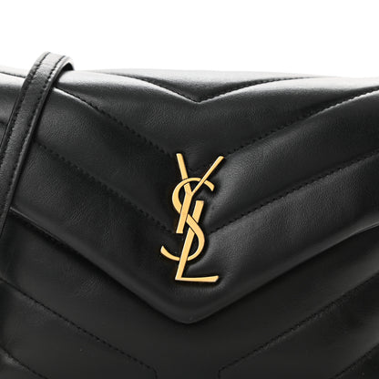 Saint Laurent Calfskin Y Quilted Monogram Toy Loulou Crossbody Bag Black 8 of 11