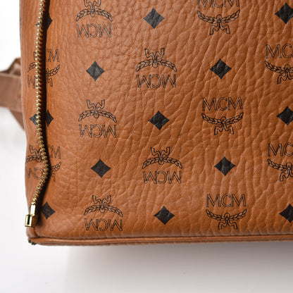 MCM Visetos Studded Medium Dual Stark Backpack Cognac 18 of 19