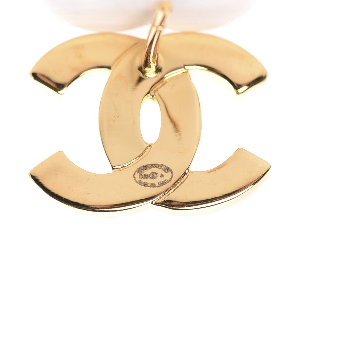 Chanel Metal CC Paris Button Stud Earrings Gold 4 of 7