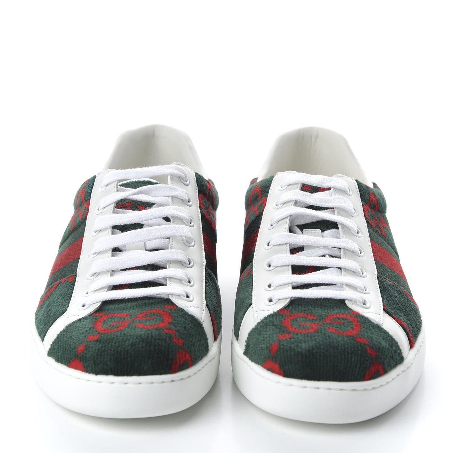 Covered Wool Big GG Monogram Mens Sneaker 12 Green Red