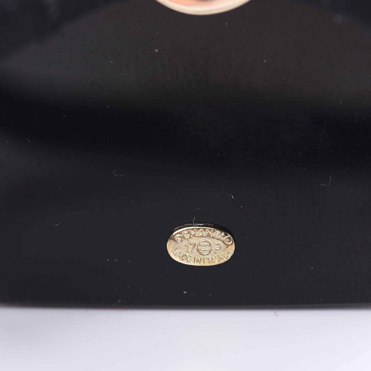 Chanel Resin Strass Perfume Bottle CC Hair Tie Black Gold 3 of 5