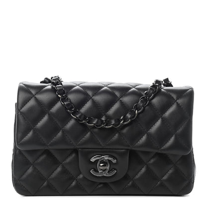 Chanel Lambskin Quilted Mini Rectangular Flap So Black 1 of 8
