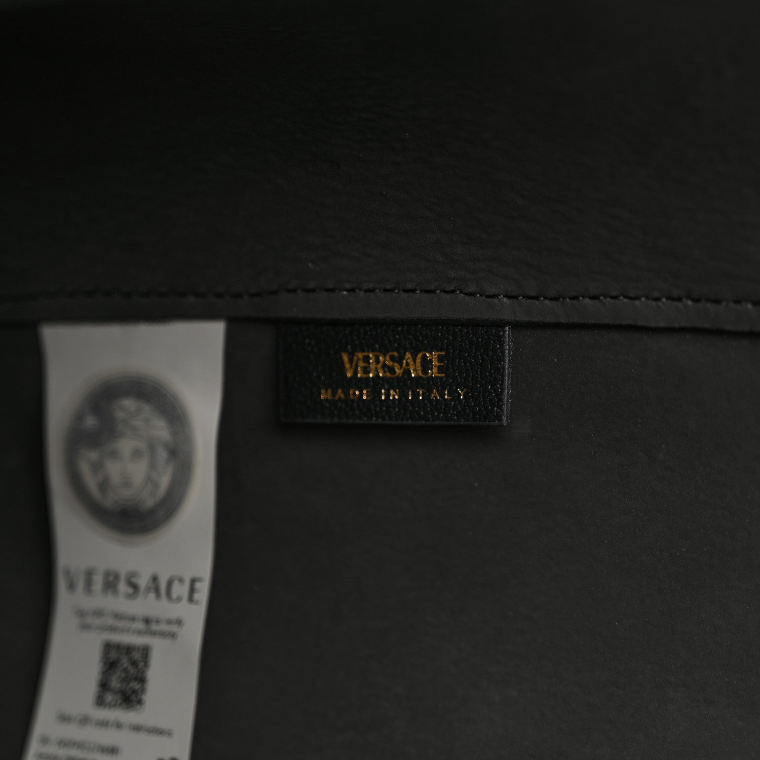 Versace Calfskin Virtus Tote Black 7 of 9