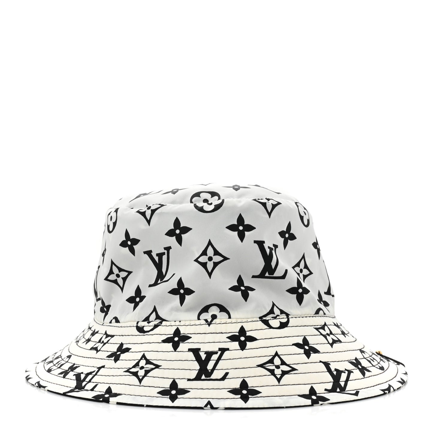 Nylon Monogram Reversible Bob Bucket Hat M Black White