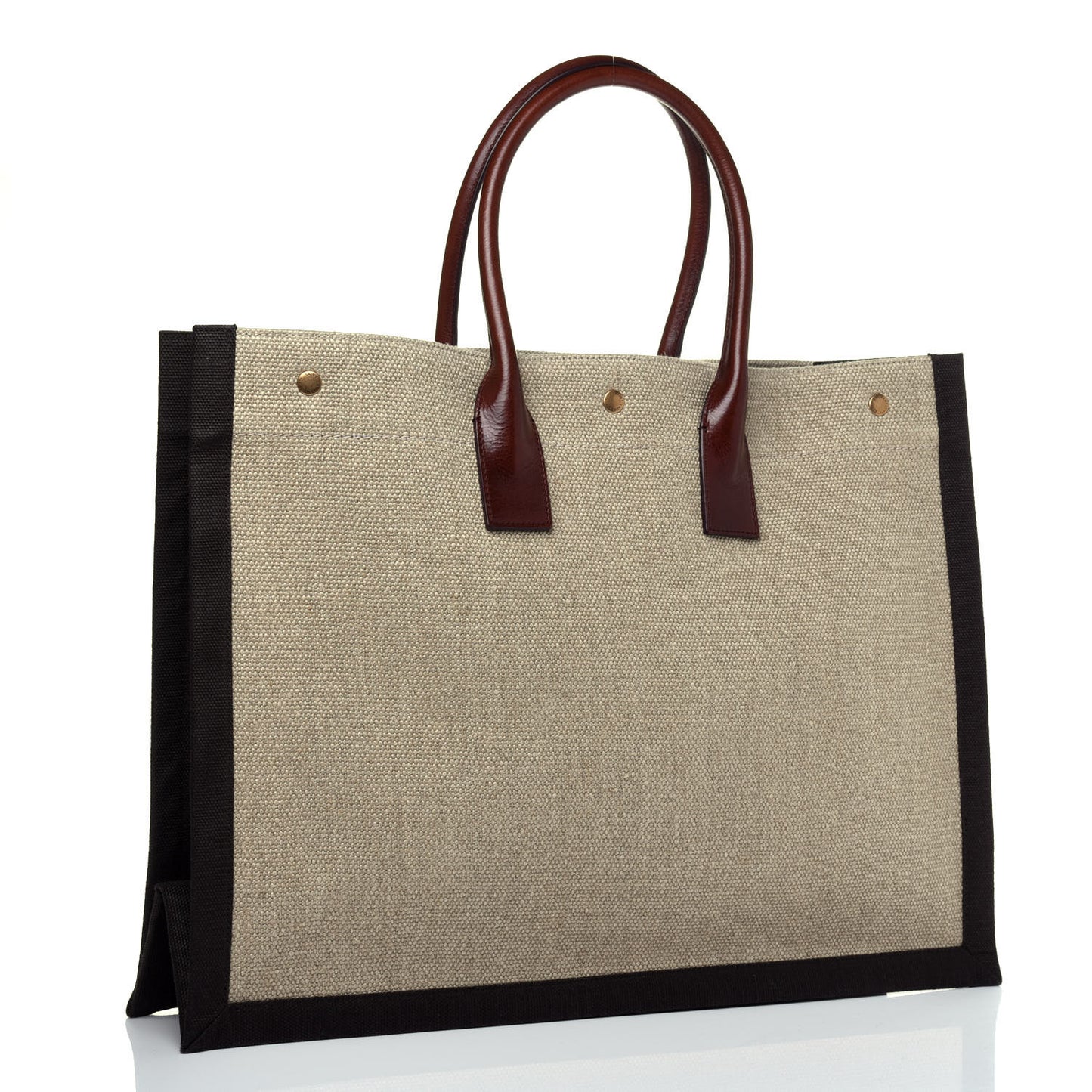 Linen Calfskin Rive Gauche Tote Natural