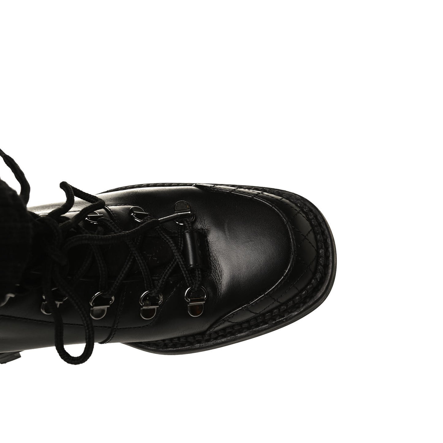 Calfskin Kid Suede Lace Up Short Boots 41 Black