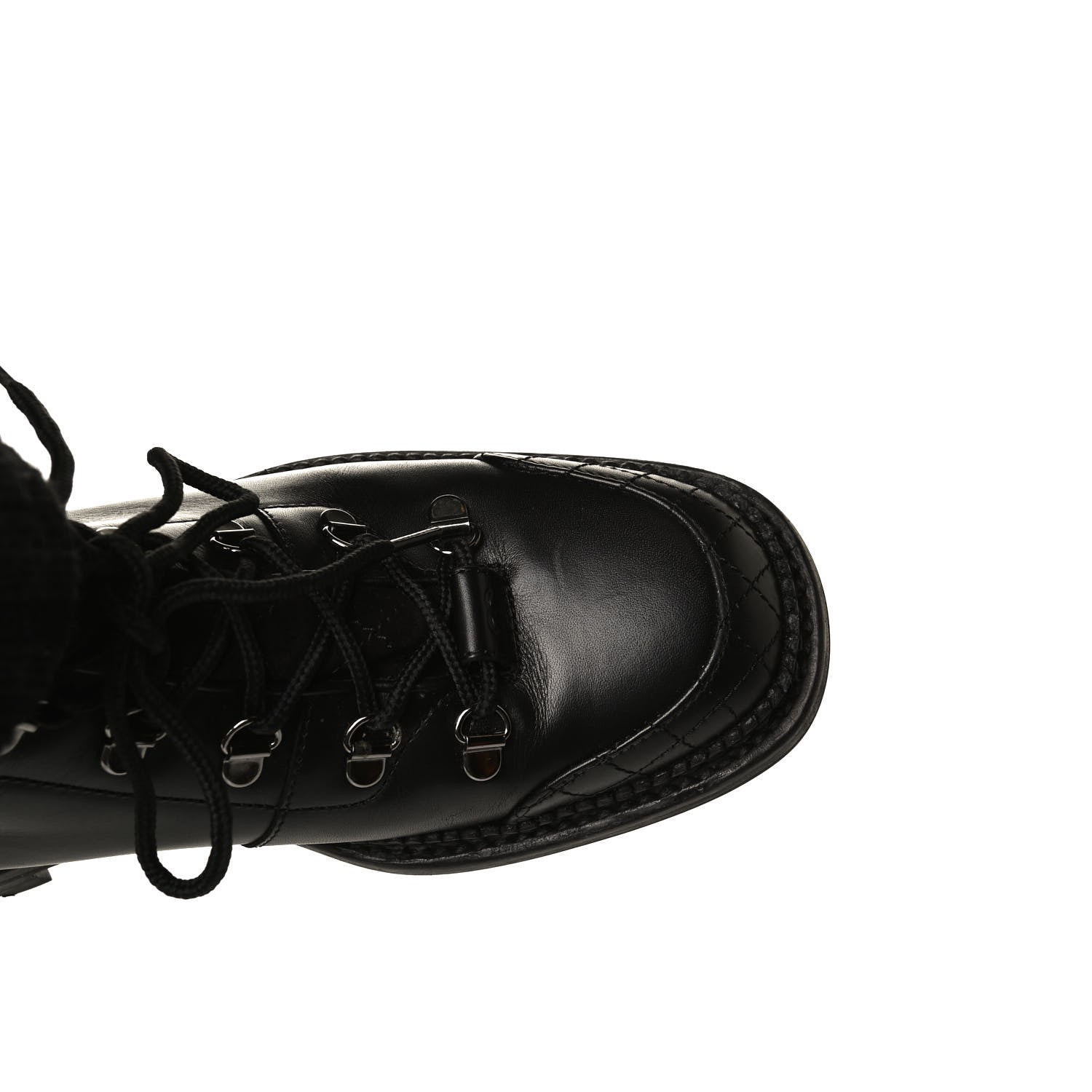 Chanel Calfskin Kid Suede Lace Up Short Boots 41 Black 11 of 16