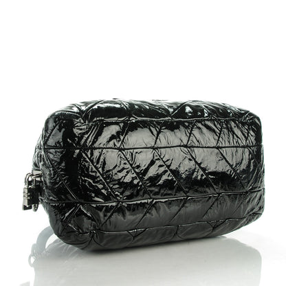 Prada Vernice Chevron Dome Satchel Black 4 of 8