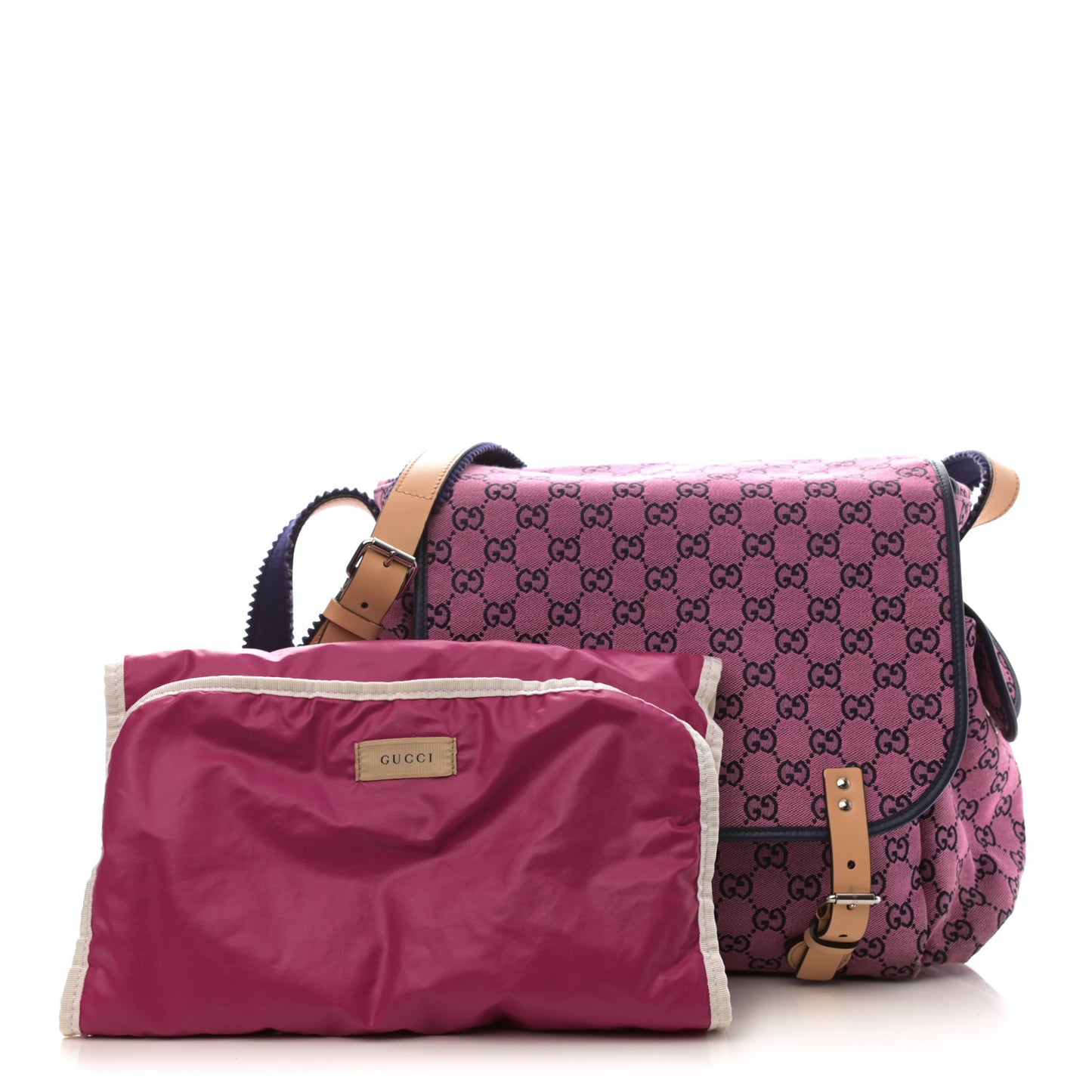 Monogram Multicolor Diaper Bag Pink Blue