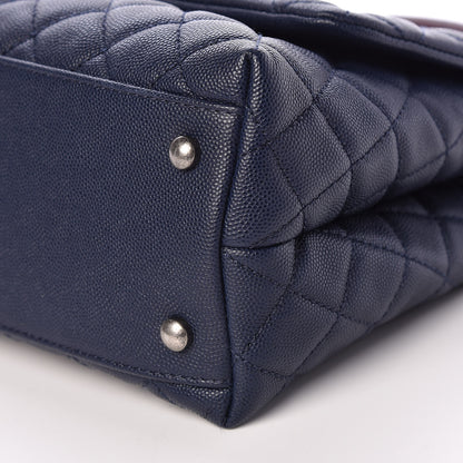 Chanel Caviar Lizard Quilted Small Coco Handle Flap Navy 9 of 9