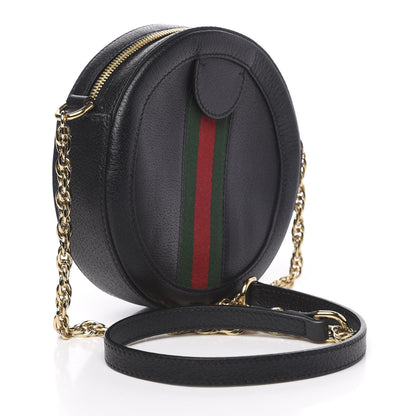 Gucci Grained Calfskin Web Mini Ophidia Round Shoulder Bag Black 3 of 11