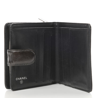 Chanel Patent Goatskin Compact French Wallet Dark Brown 6 of 12