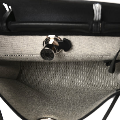 Hermes Toile H Berline Vache Hunter Herbag Zip PM 31 Black Ecru 6 of 11