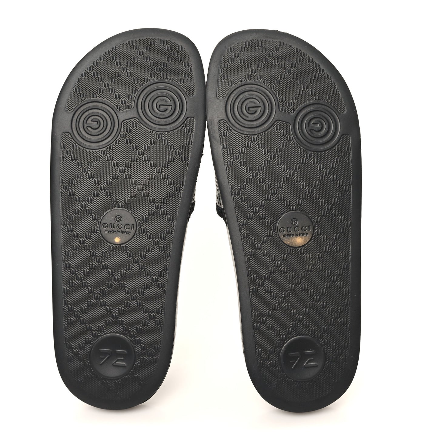 Suede Perforated Horsebit Slide Sandals 36 Black