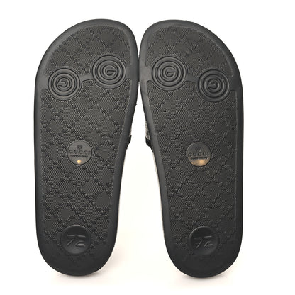 Gucci Suede Perforated Horsebit Slide Sandals 36 Black 6 of 8