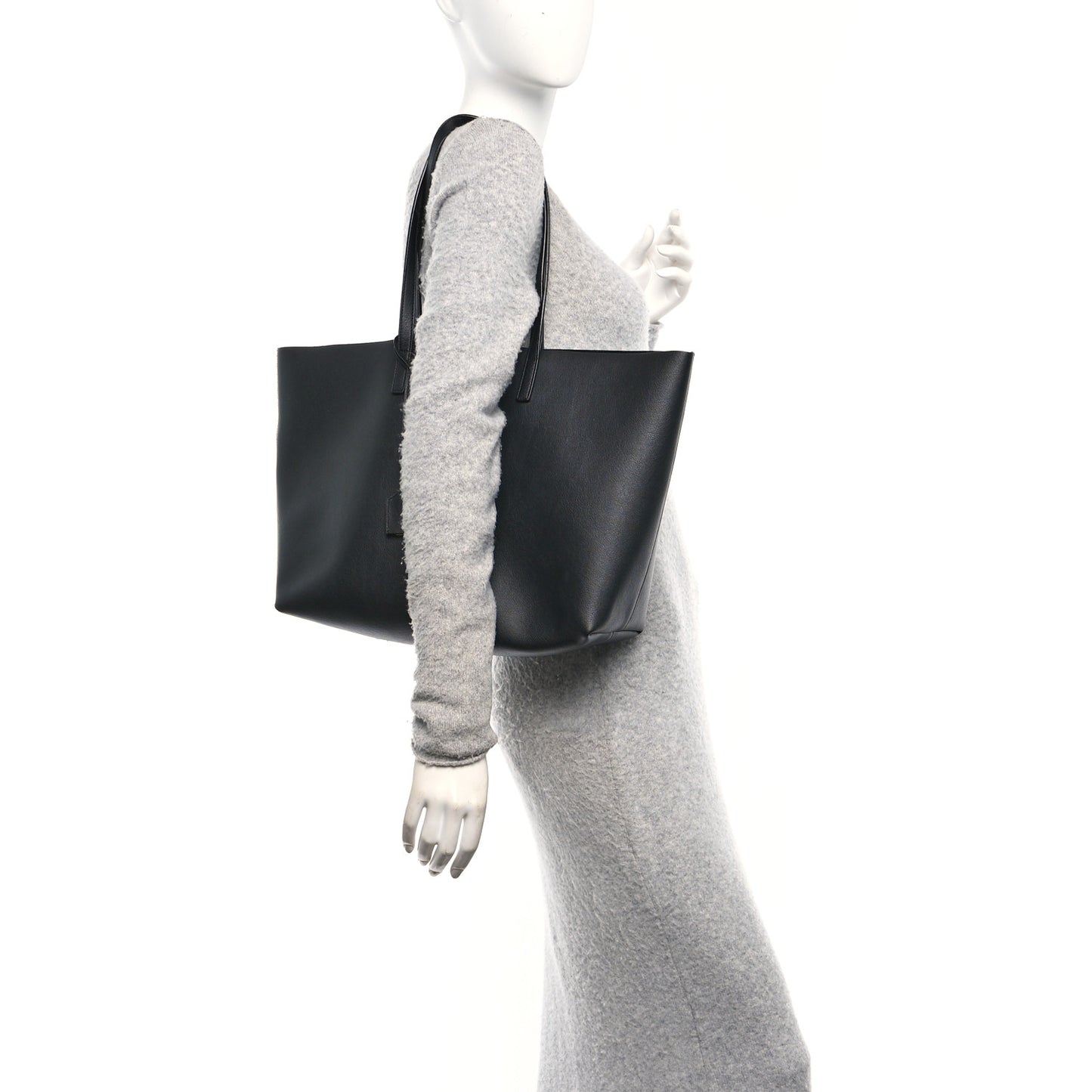 Calfskin Large Shopping Tote Black