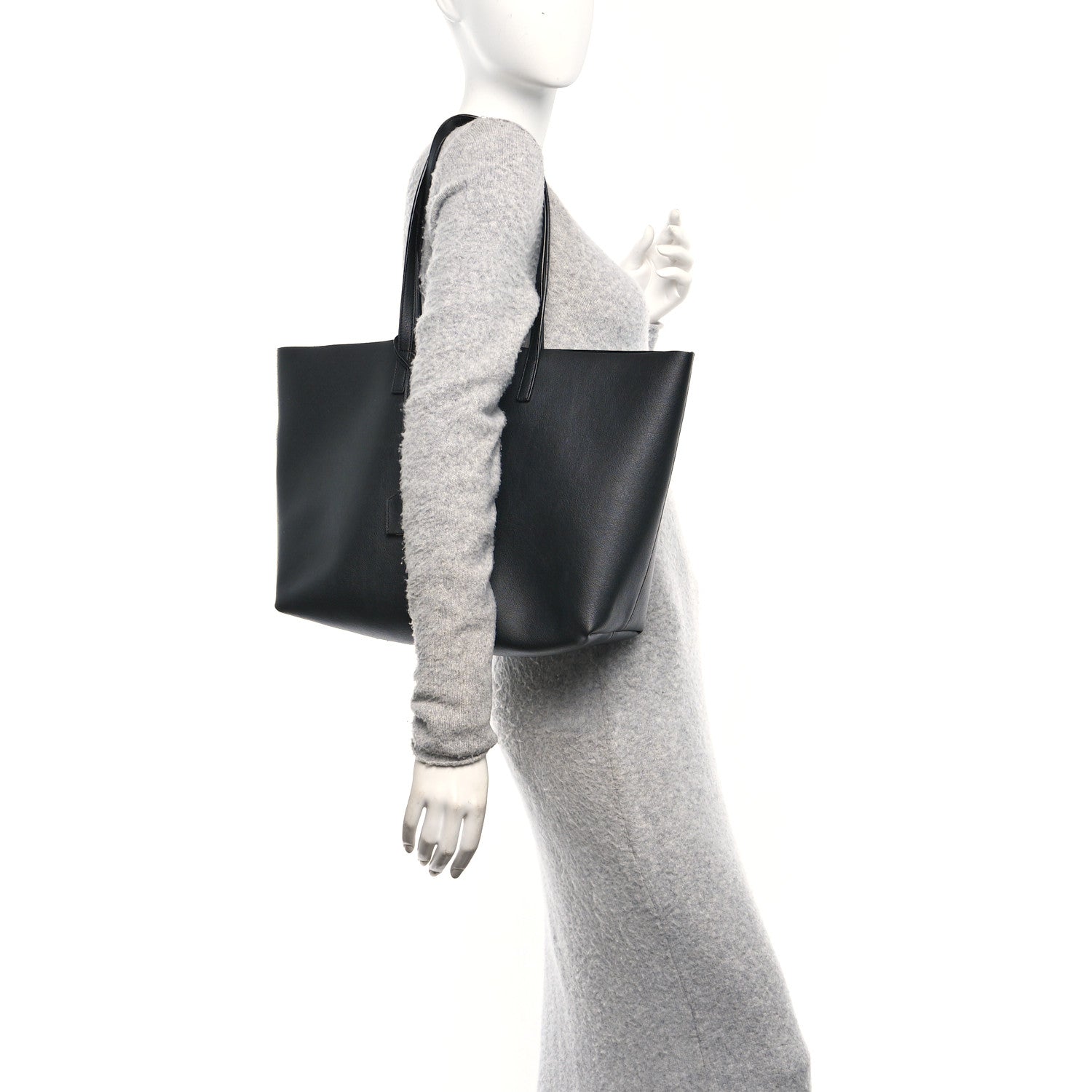 Saint Laurent Calfskin Large Shopping Tote Black 2 of 13