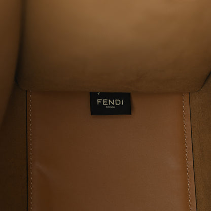 Fendi Shearling Vitello King Logo Medium Fendi Sunshine Shopper Tote White 6 of 9