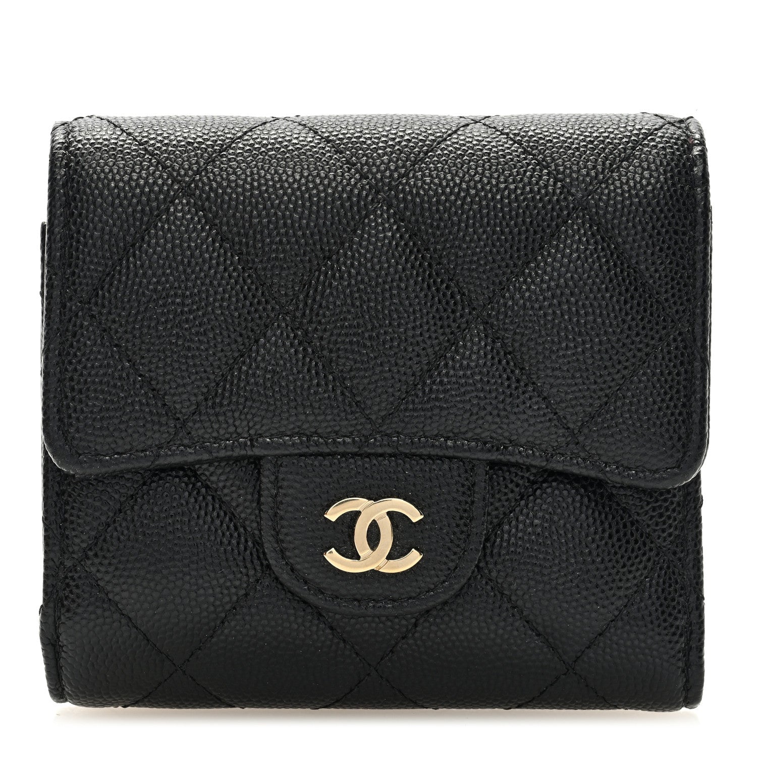 Chanel Caviar Quilted Compact Flap Wallet Black 1 of 7