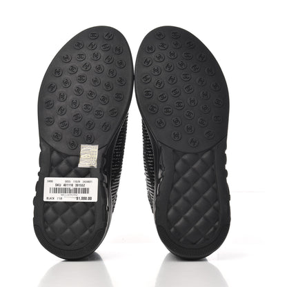 Chanel Sequin CC Sneakers 37.5 Black 5 of 9